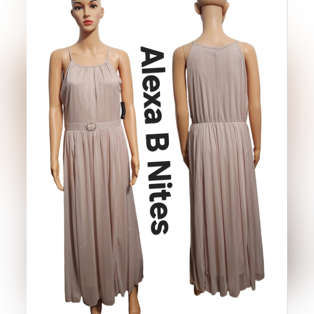 Alexa B Nites Women's Sleeveless Sparkling Balletcore Romantic Maxi Dress Sz 10